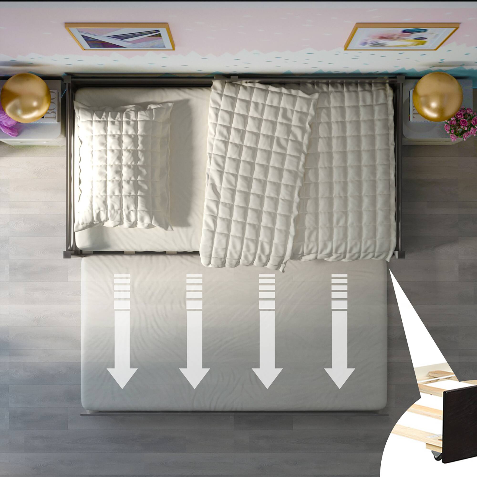 Alt View 5. Costway - Costway Twin Size Trundle Daybed Wooden Slat Support Mattress Platform - Espresso.