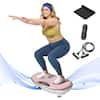 Front. MERACH - MERACH 4D Vibration Plate Exercise Machine, 120 Speed Levels Full Body Plate Vibration with Bluetooth Speaker LED Lights - Pink.