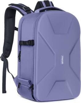 mosiso - Camera Backpack 15-16 inch Waterproof Hardshell Camera Bag with Tripod Holder&Laptop Compartment - Lavender Gray