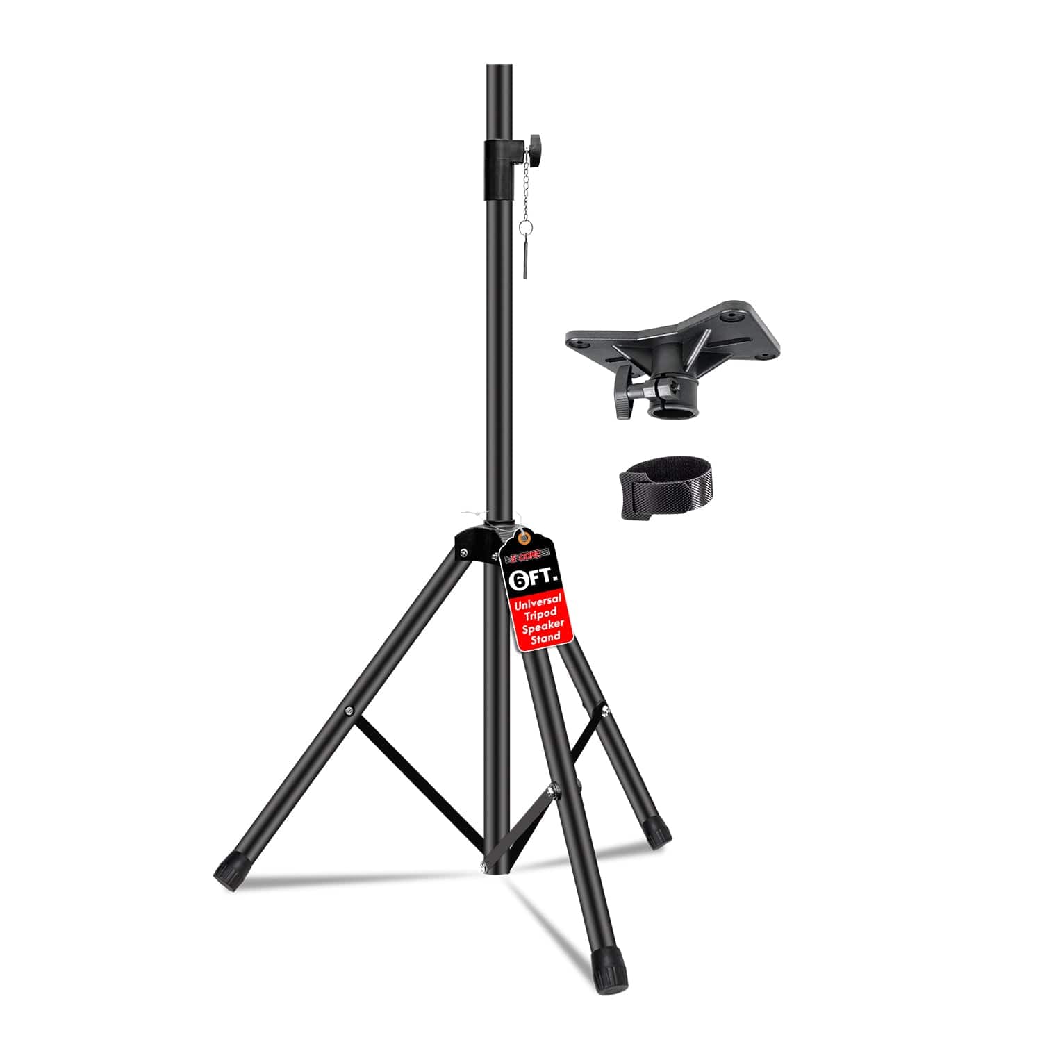 5 CORE - Speaker Stand Height Adjustable Heavy Duty PA DJ Tripod Studio Monitor Stands w 35mm Insert - Black