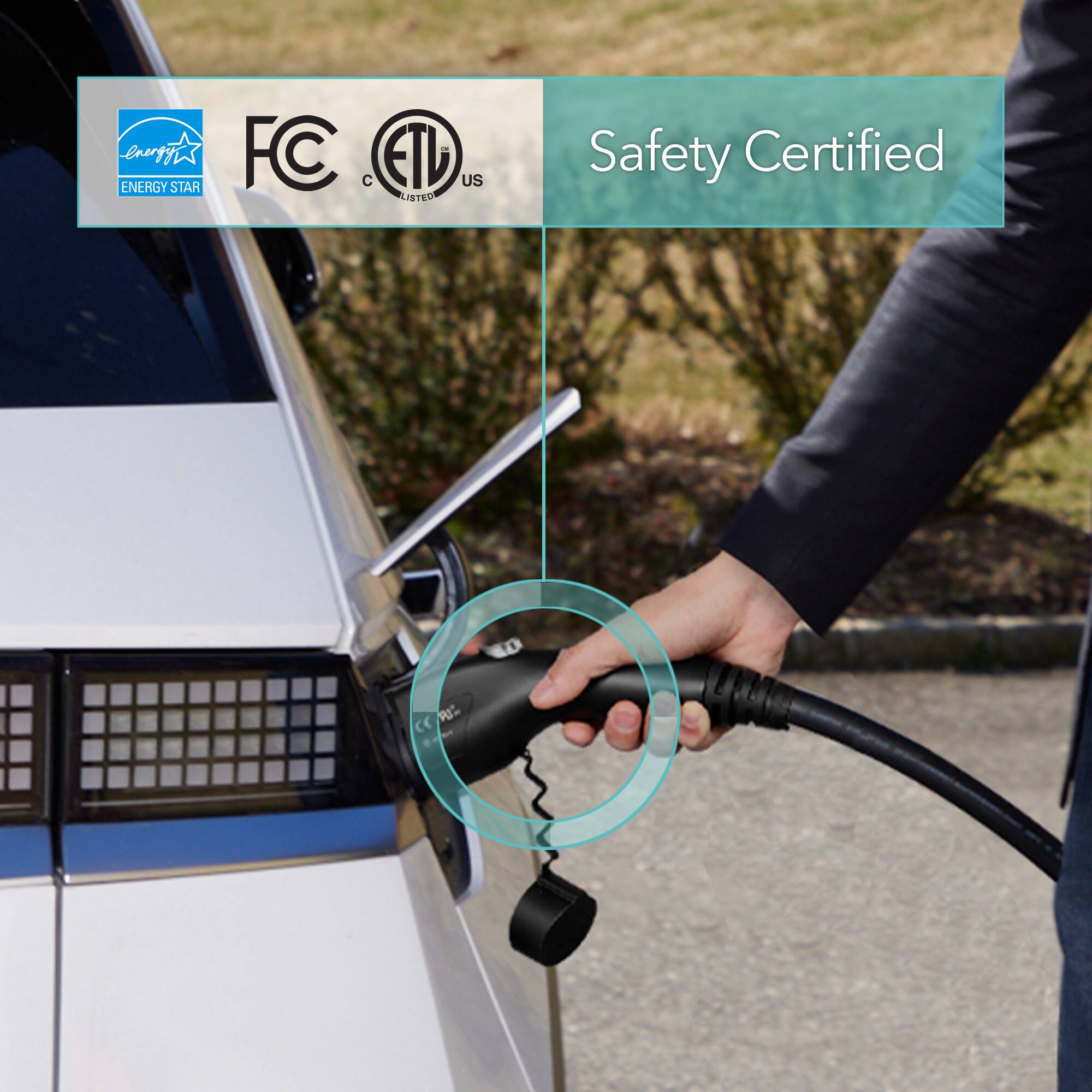 The text on the image is grouped as follows:

ENERGY STAR FC C ETD US LISTED Safety Certified