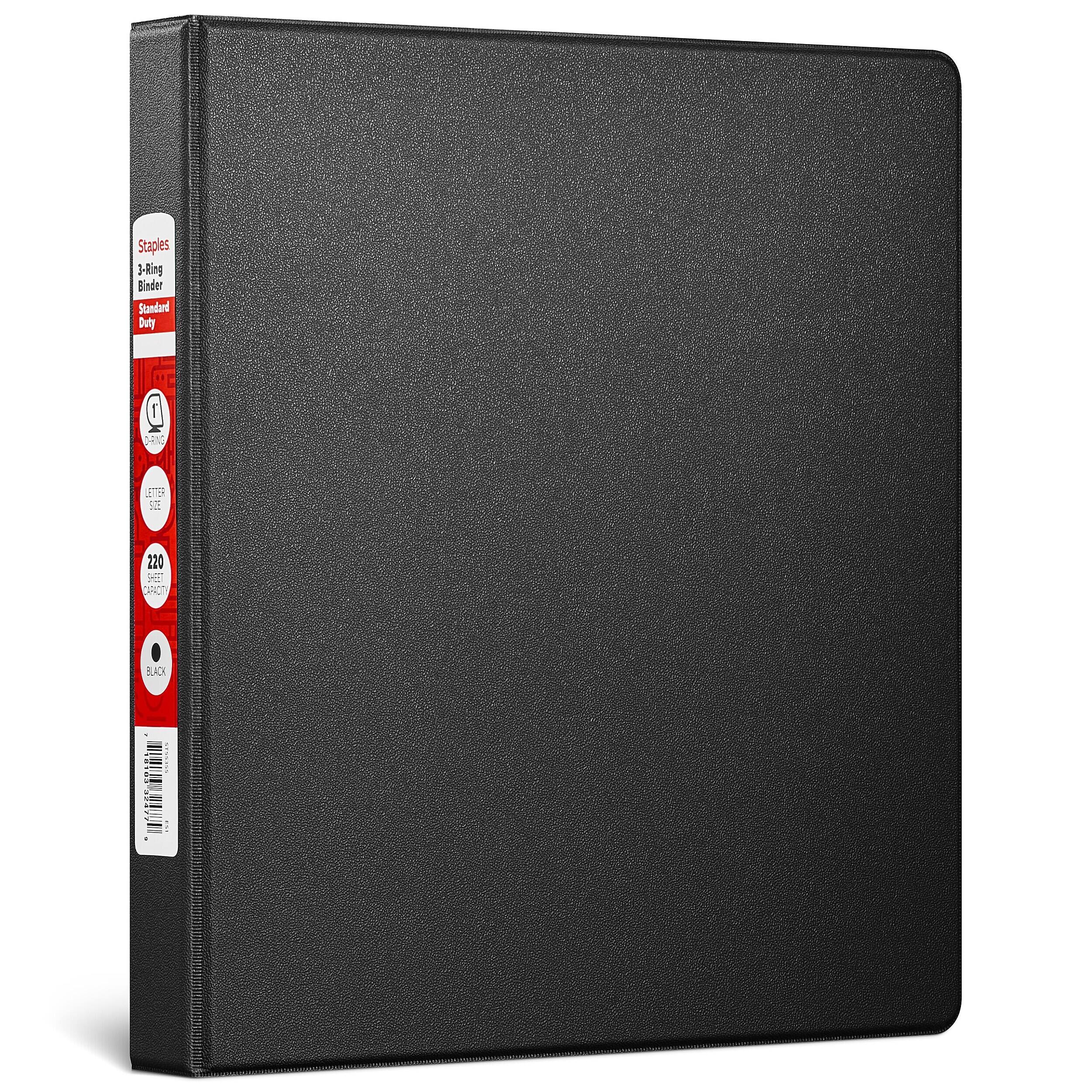Staples D-Ring Binder Standard Daily

1 ETER

220

BLACK

CO it

THERSES