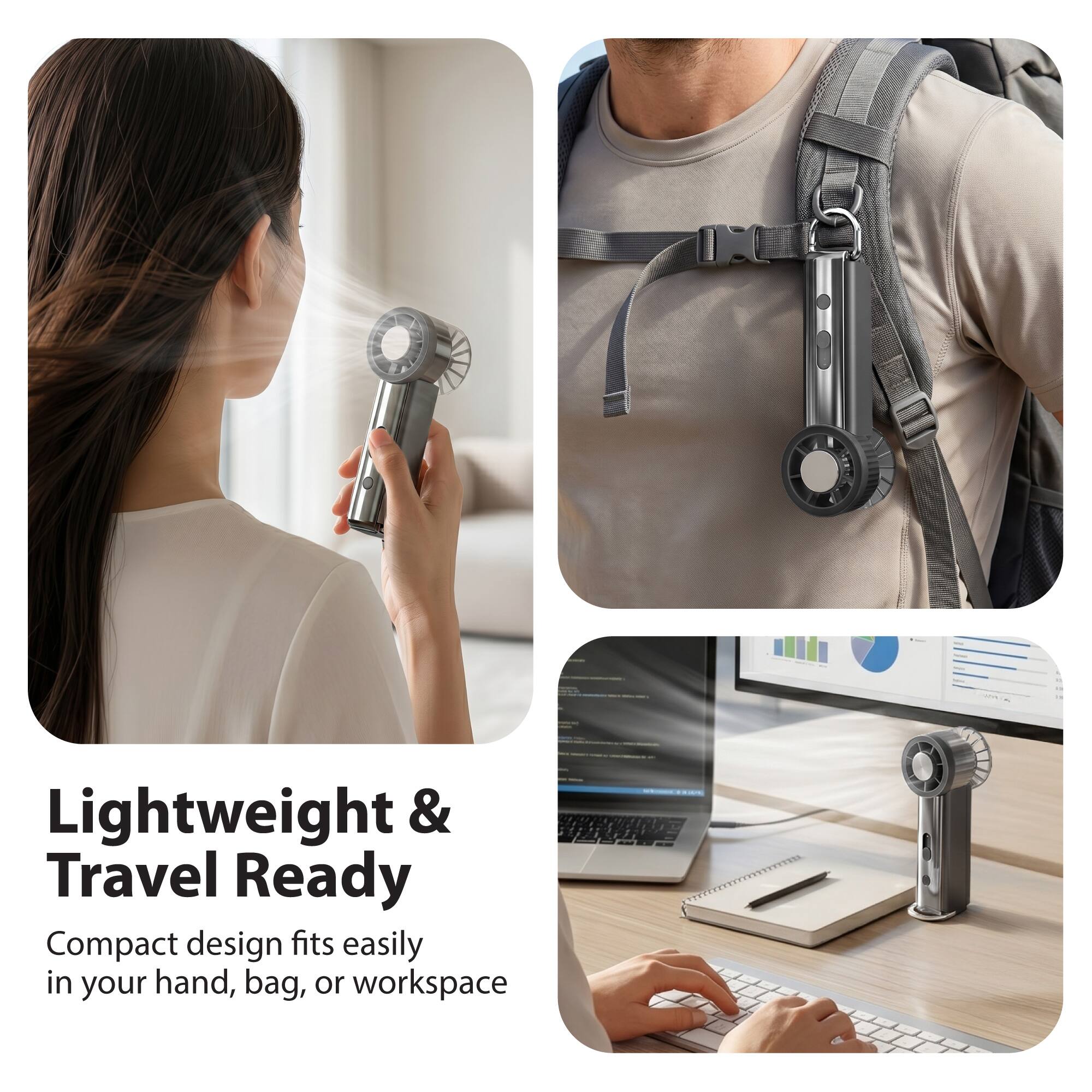 Lightweight & Travel Ready  
Compact design fits easily in your hand, bag, or workspace