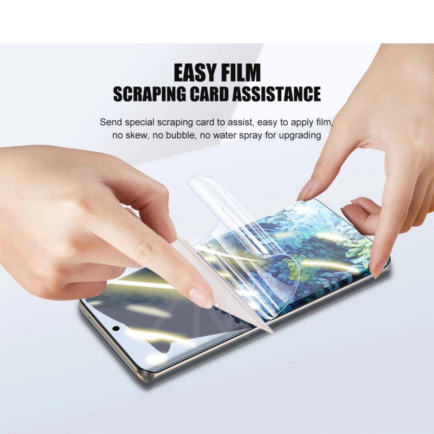 EASY FILM SCRAPING CARD ASSISTANCE

Send special scraping card to assist, easy to apply film, no skew, no bubble, no water spray for upgrading