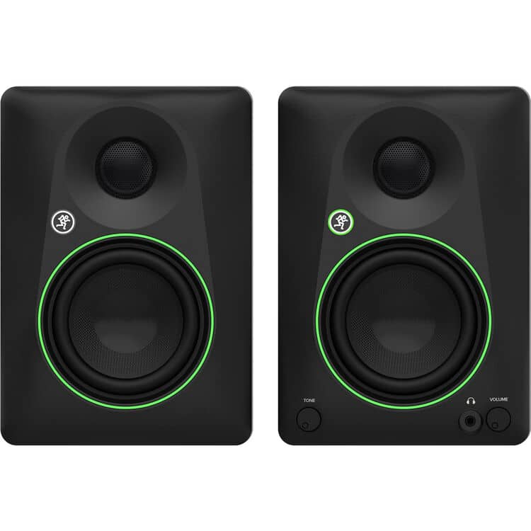 Mackie - 4.5-inch Powered Bluetooth Studio Monitors with Tone Control, TRS, RCA, Headphone Output & Speaker Cables (Pair)