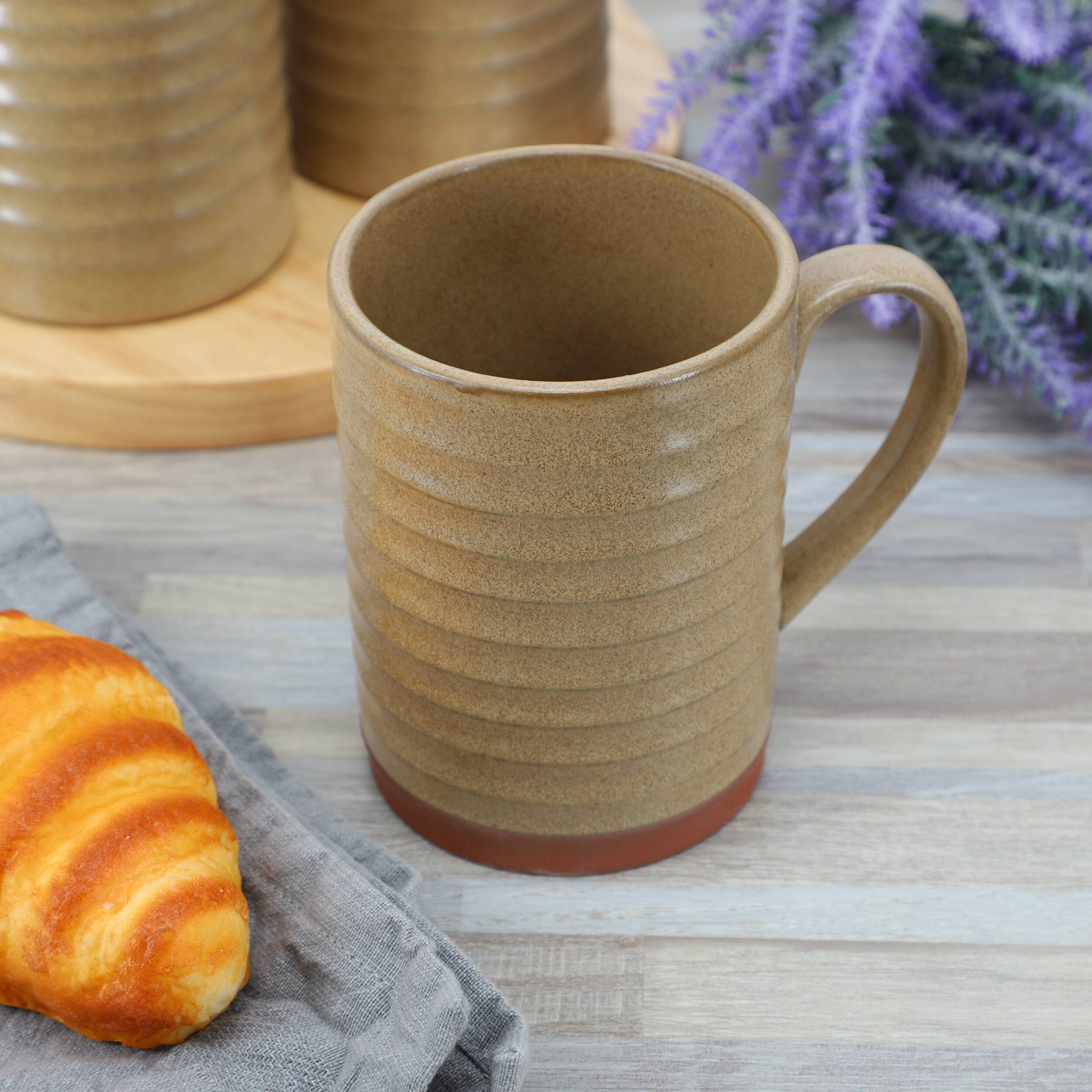 Alt View 4. Gibson - Gibson Home Terra Bella 4 Piece 18.5 Ounce Terracotta Mug Set in Sandstone - Sandstone.