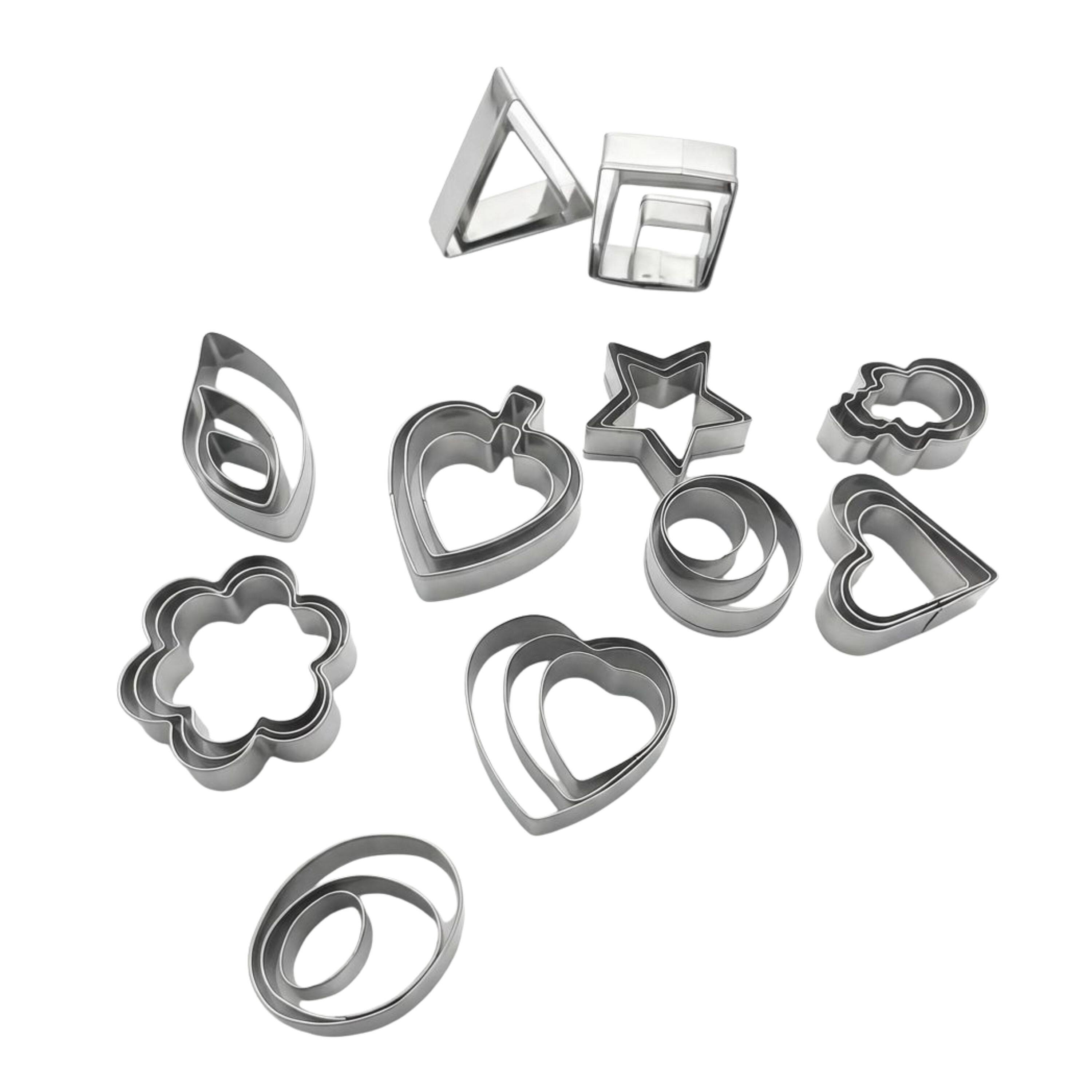 Left. Kitcheniva - 36-Piece Stainless Steel Cookie Cutter.