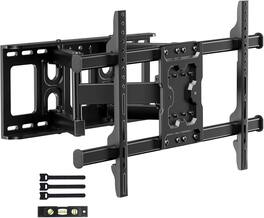 FINEAK - Premium Full Motion TV Wall Mount for 37-75" TVs, Swivel & Tilt - Black