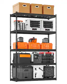 VEVOR - Storage Shelves, 2500 lbs, 5 Tier Heavy Duty Garage Shelving, 18" D x 48" W x 72" H Adjustable Metal Shelves - Black