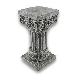 Zeckos - Solid Concrete Roman Pillar Mini Statue Pedestal - Gray