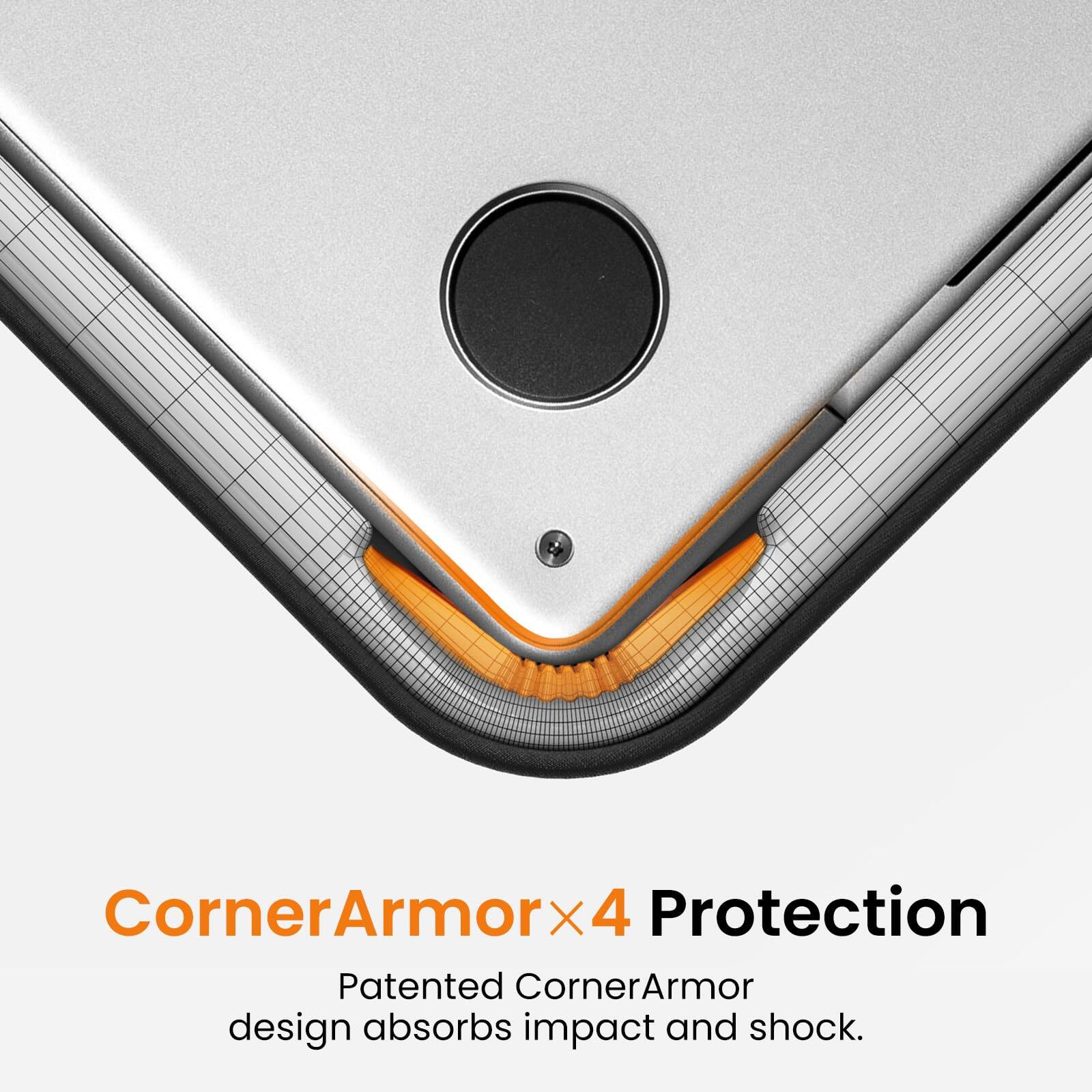 CornerArmor x4 Protection  
Patented CornerArmor design absorbs impact and shock.