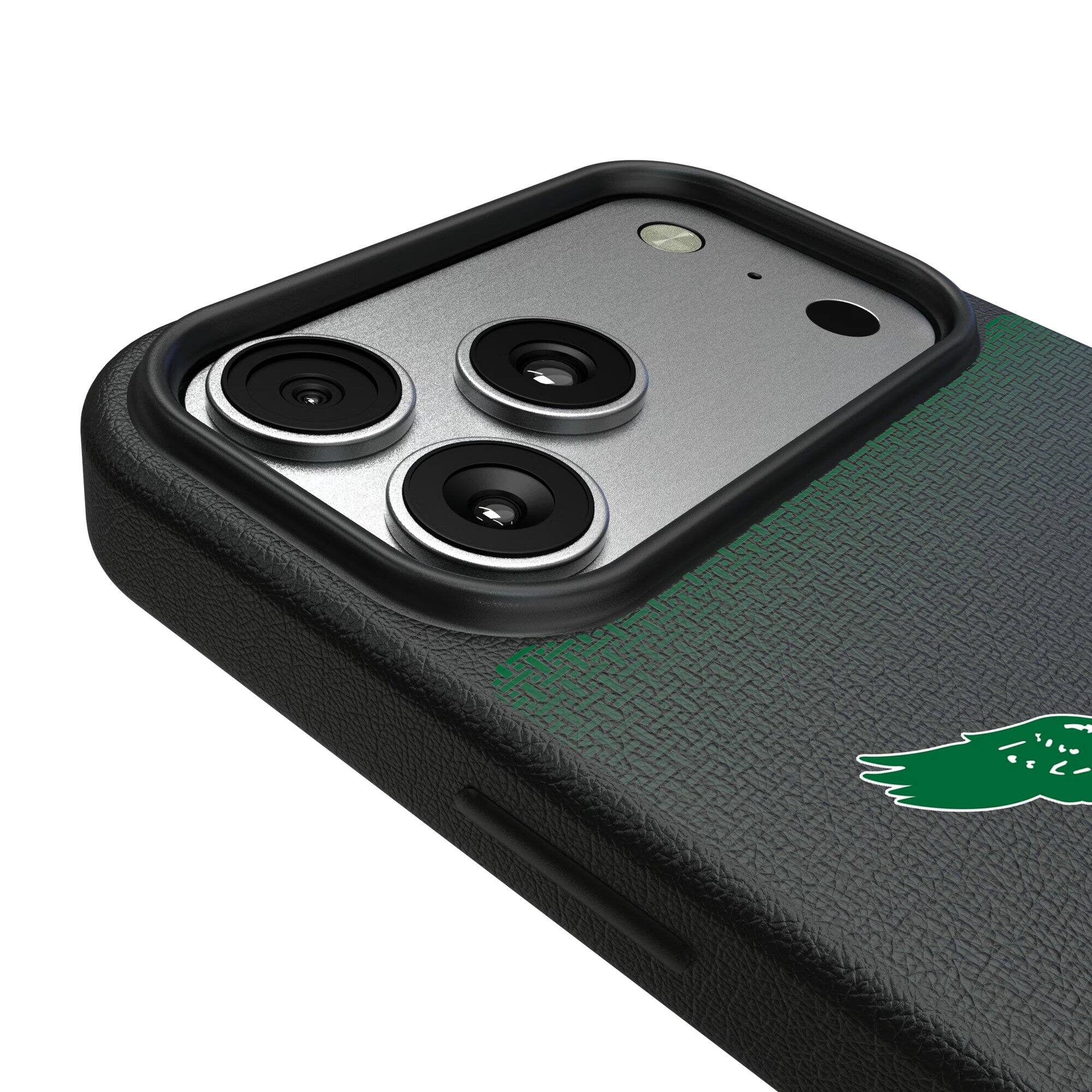 Alt View 2. Keyscaper - Philadelphia Eagles Linen Logo iPhone Magnetic Bump Case - 17 Pro Max - Black.