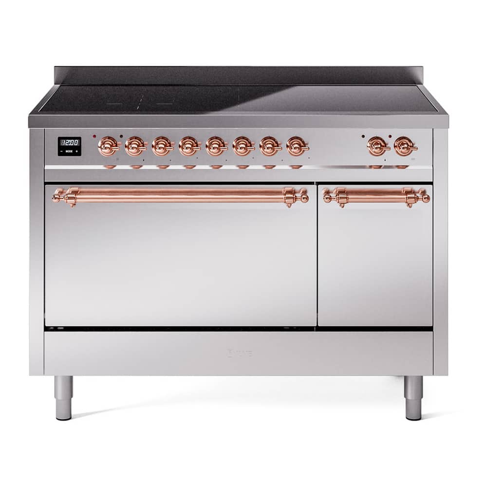 ILVE - Nostalgie II 48 inch Induction Range with 6 Induction Elements - Stainless Steel