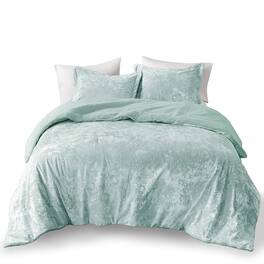 Gracie Mills - Graciela Luxe Crushed Velvet Reversible Comforter Set - Aqua