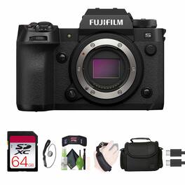 Fujifilm - X-H2S Mirrorless Camera, 64GB Memory Card, Lens Cap Keeper, Bundle