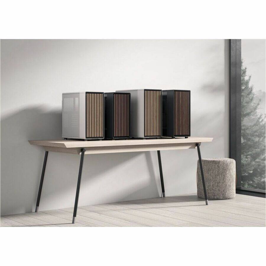 Alt View 7. Fractal Design - Fractal Design North XL - Charcoal Black - Tempered Glass, Steel, Wood, Alloy, Faux Leather - 3 ? 140mm Fan(s) Installed - Black.