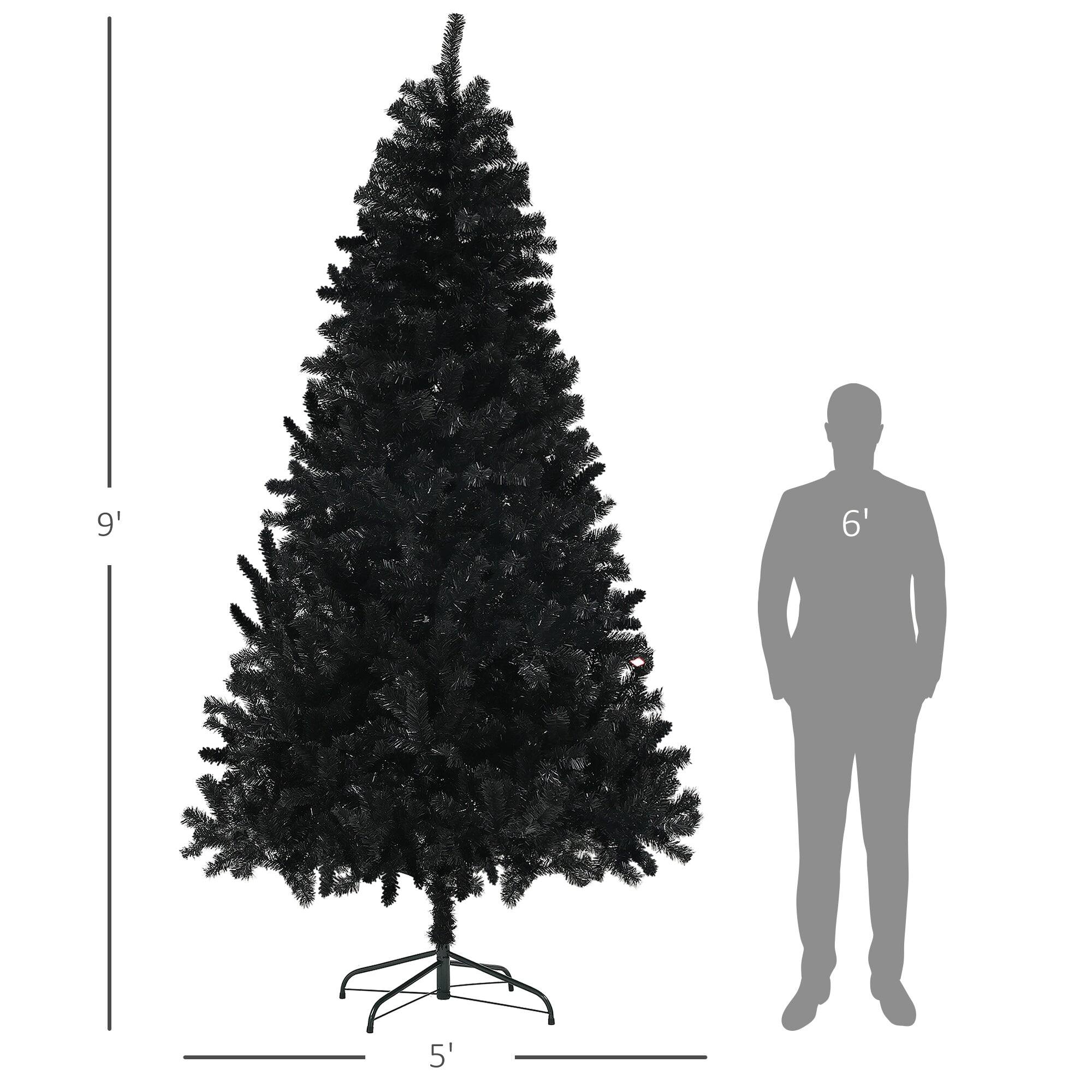Left. BreeBe - 9ft Tall Artificial Christmas Tree - Black.