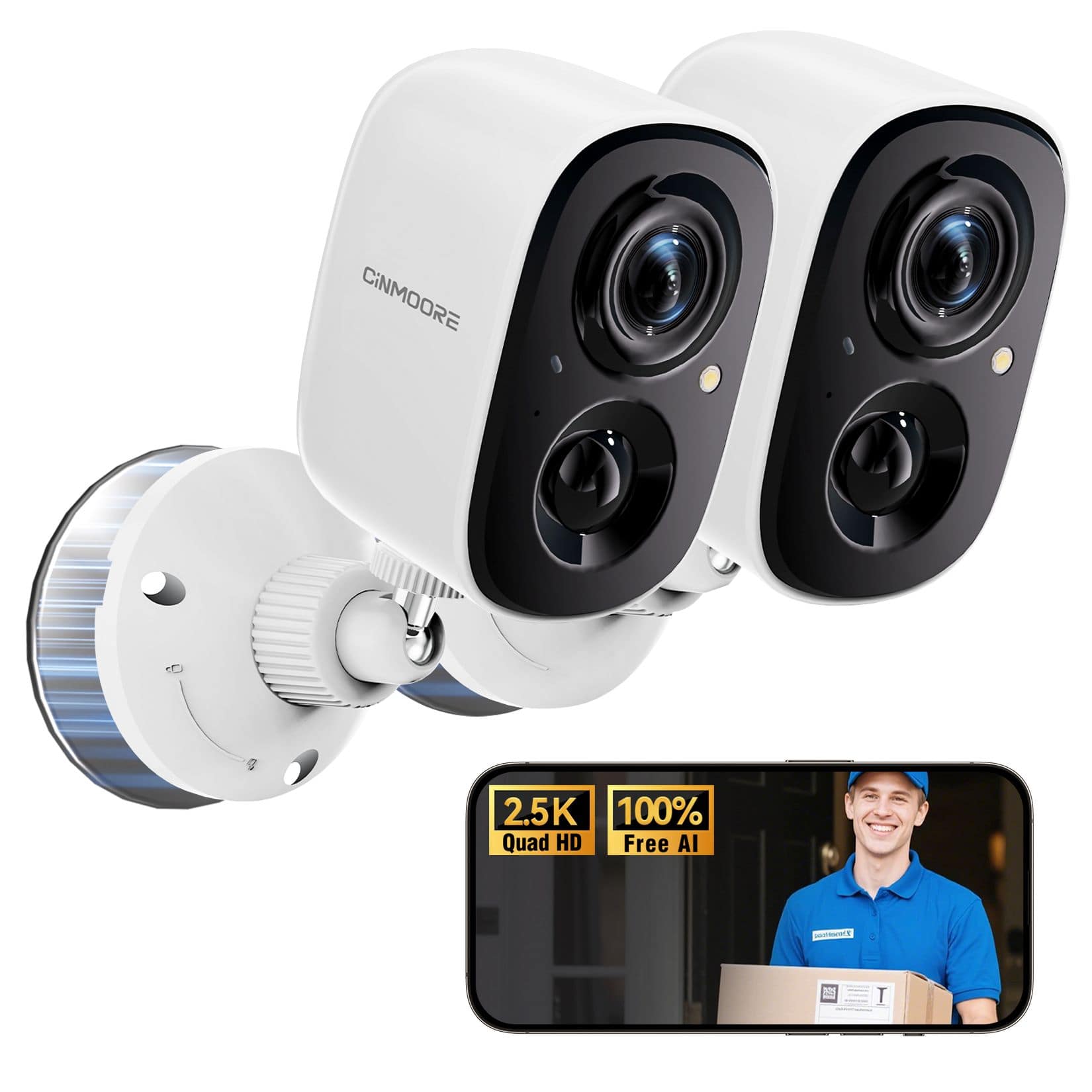 CiNMOORE - 2 pack Smart Indoor WiFi Camera
