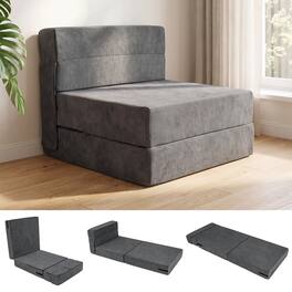 Costway - 4-in-1 Folding Sofa Bed, Convertible Sleeper Chair for Adults, Fold Out Couch - Dark Gray