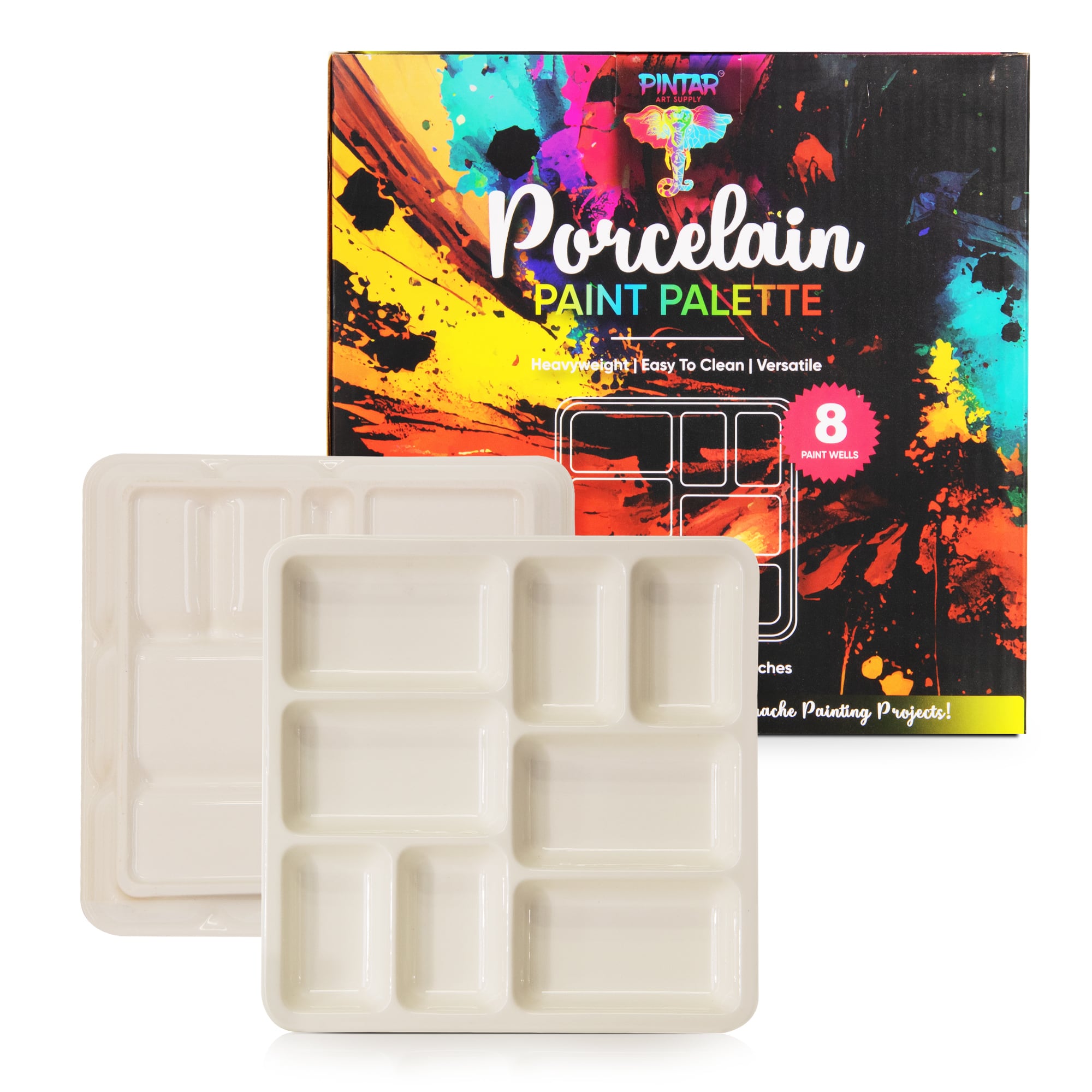Pintar - Ceramic Watercolor Paint Palette Tray - 8 Well Ceramic Palette price history on PriceWatchPro