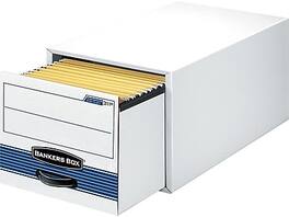 Bankers Box - Stor/Drawer Steel Plus File Drawers, Letter Size/Blue, 6/Carton - White/Blue