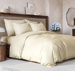 CGK Linens - Luxury Soft Premium Duvet Cover Set - Zipper Closure & Matching Pillow Shams - Queen - Off White