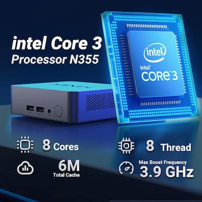 MINIX NUC355 Mini PC, Intel Core 3 N355, 16GB DDR5, 512GB PCIe SSD MINIX NUC355 Mini PC, Intel Core 3 N355, 16GB DDR5, 512GB PCIe SSD