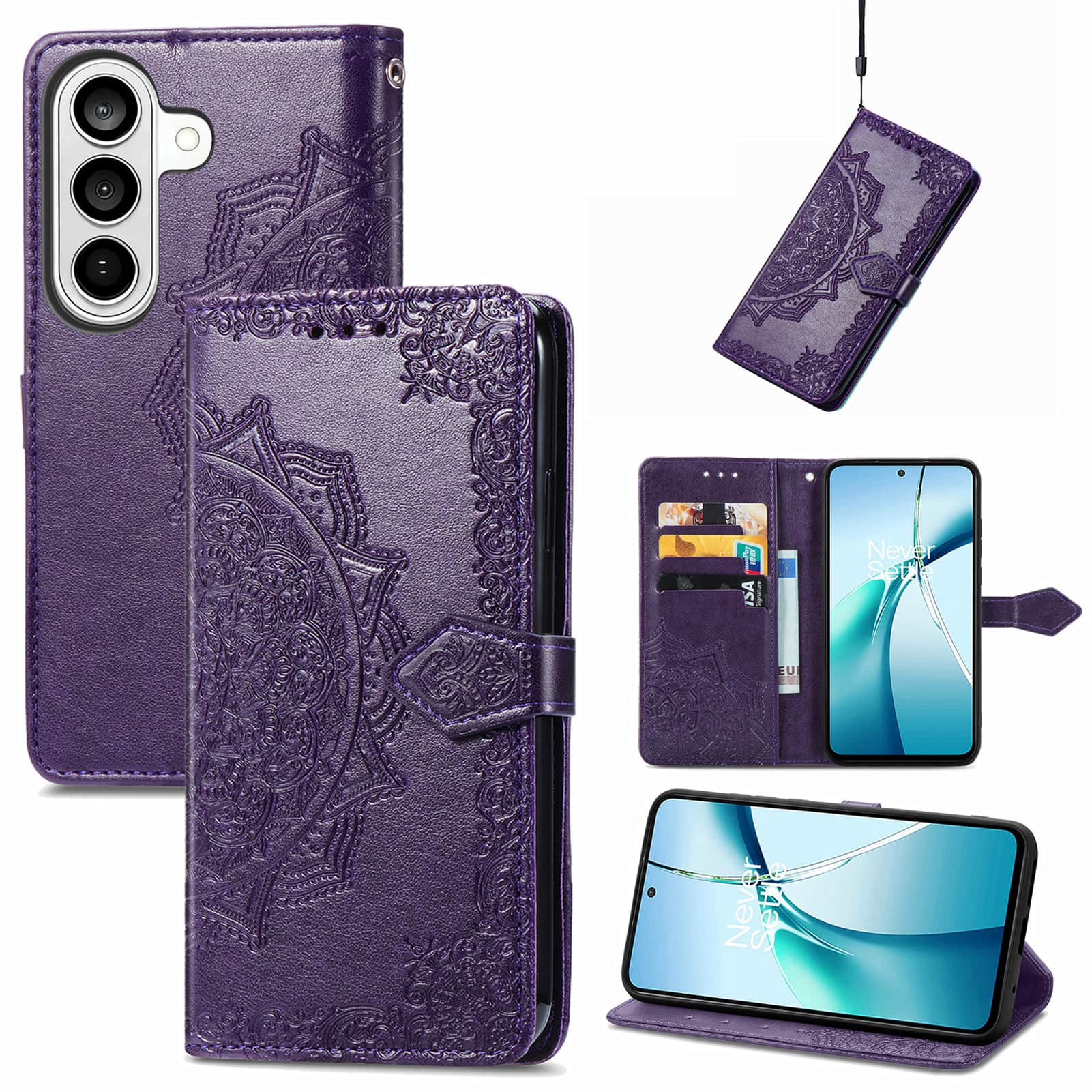 Dteck - For Samsung Galaxy S26 Plus Wallet Magnetic Shockproof Protective Card Slots Stand Flip Phone Case Cover - Purple price history on PriceWatchPro
