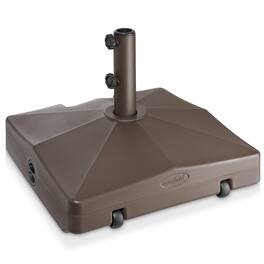 Casafield - Fillable Mobile Umbrella Base Stand w/ Wheels for Patio - Lawn - Deck - Brown