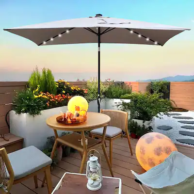 10x6 patio umbrella Rectangular Canopy 10x6.5ft 6-Rib this light adds a contemporary feel to any room Loheer - 10x6.5ft Rectangular Patio