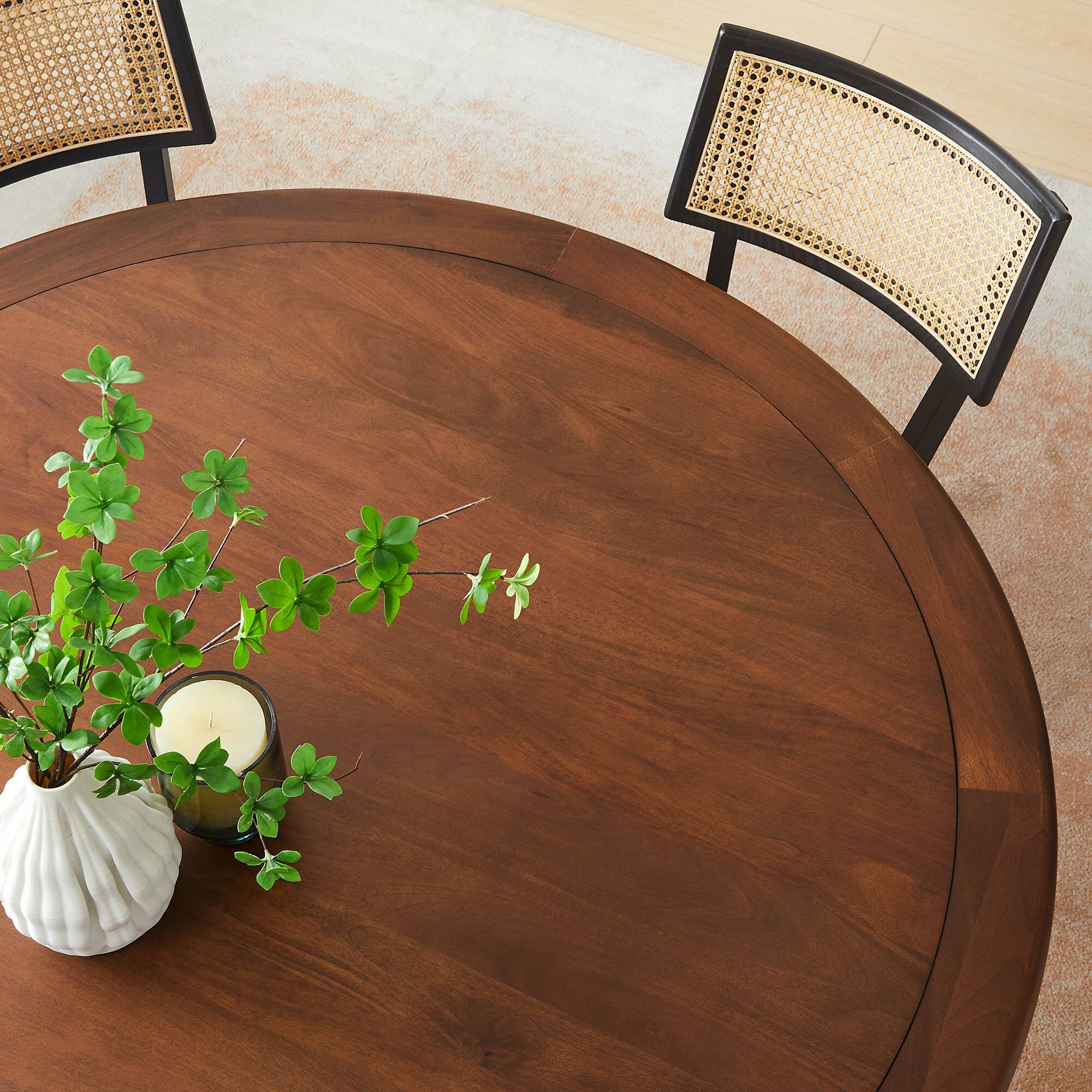 Alt View 5. Modway - Lippa 60" Round Pedestal Solid Wood Dining Table by Modway - Black Walnut.