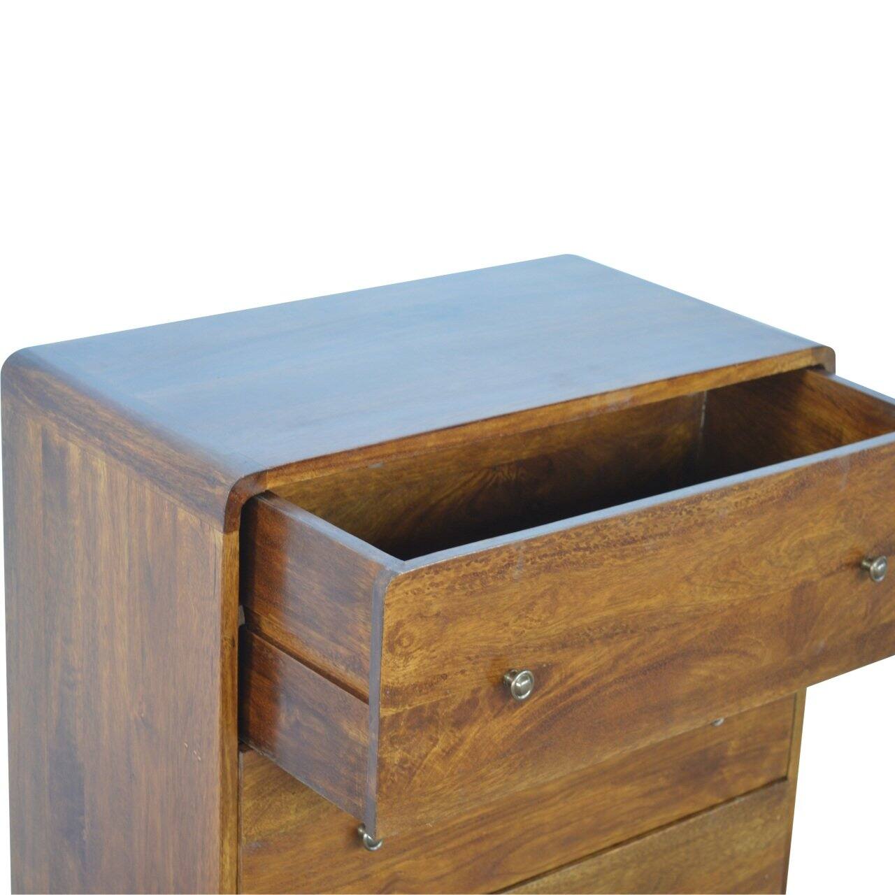 Alt View 1. Artisan Furniture - Artisan Furniture Solid Wood Curved Chestnut Chest - Brown.