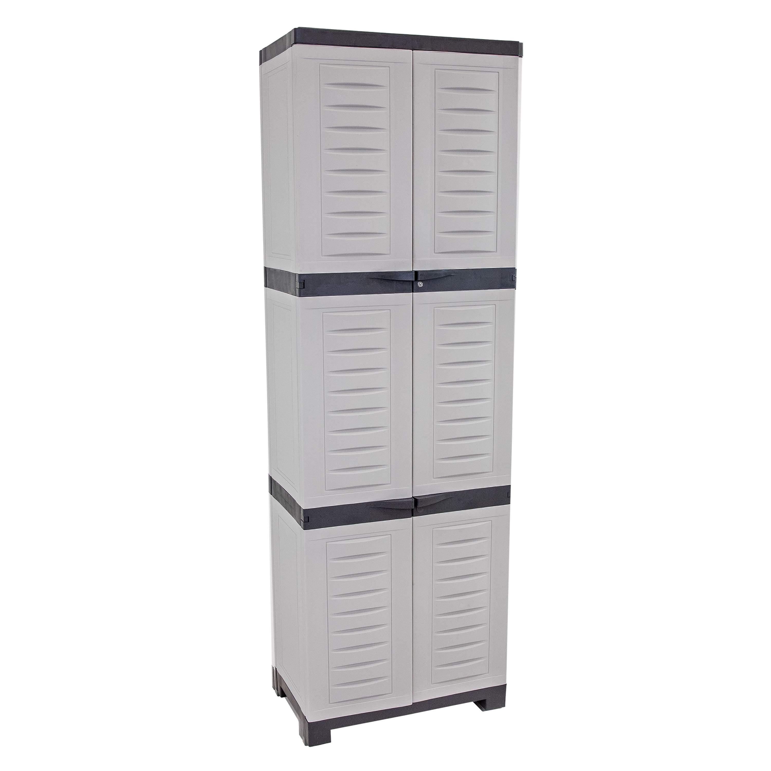 Sunnydaze - Lockable Storage Cabinet with 4 Adjustable Shelves - 72" - Gray