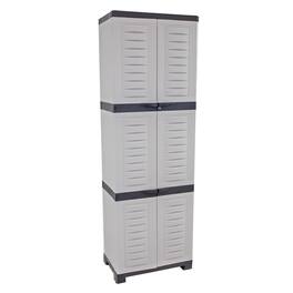 Sunnydaze - Lockable Storage Cabinet with 4 Adjustable Shelves - 72" - Gray