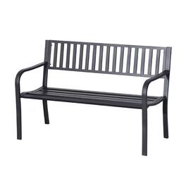 Hivvago - Outdoor Metal Garden Bench with 550 lb Max Weight Capacity - Black