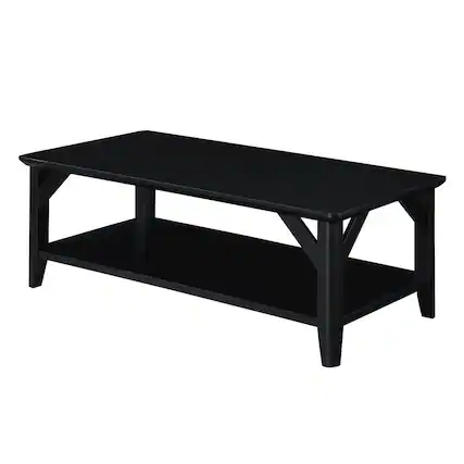 Front. Convenience Concepts - Winston Coffee Table with Shelf - Black.