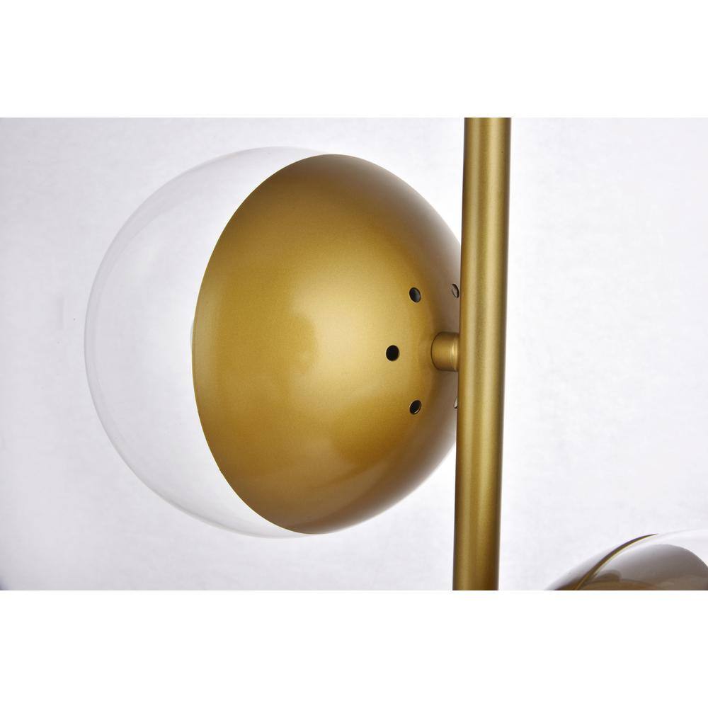 Back. Living District - Eclipse 2 Lights Brass Table Lamp With Clear Glass - Brass And Clear.