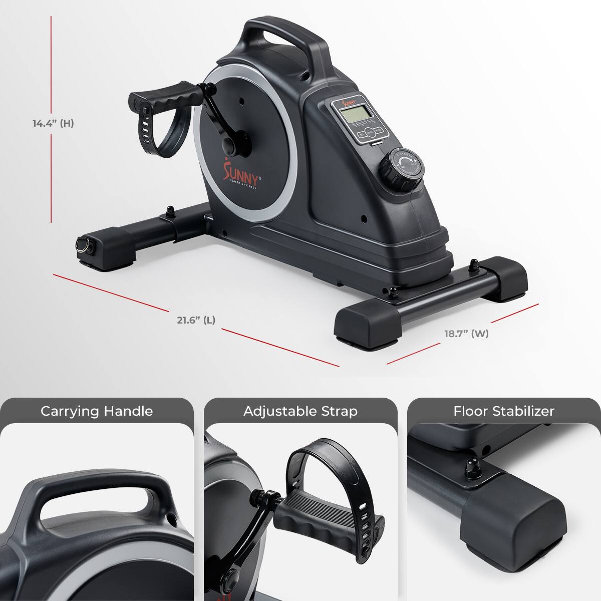 Sunny Health & Fitness Premium Smart Magnetic Mini Exercise Bike