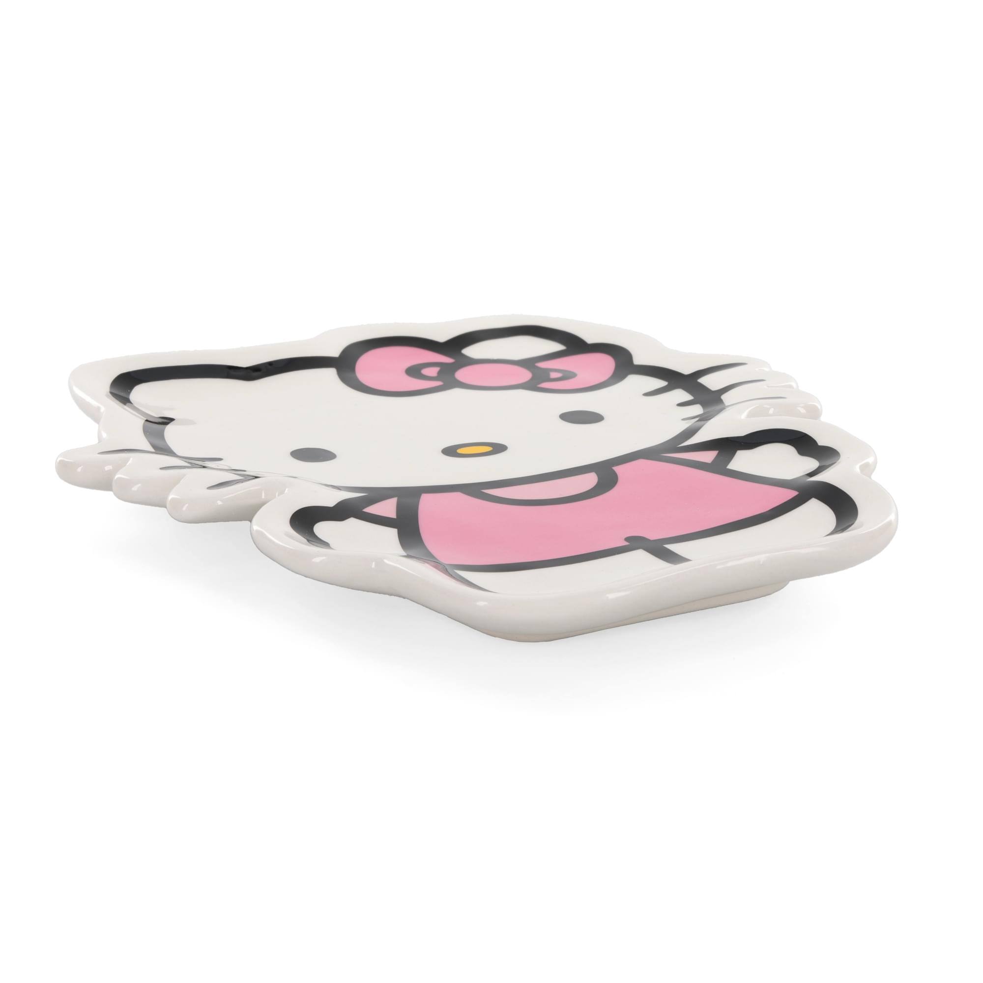 Alt View 1. Silver Buffalo - Sanrio Hello Kitty Pink Outfit Sculpted Ceramic Trinket Tray Dish - White.