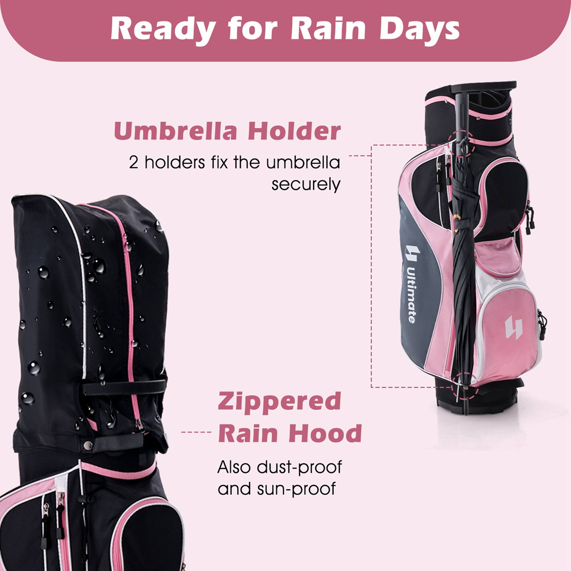 Ready for Rain Days

Umbrella Holder  
2 holders fix the umbrella securely

Zippered Rain Hood  
Also dust-proof and sun-proof