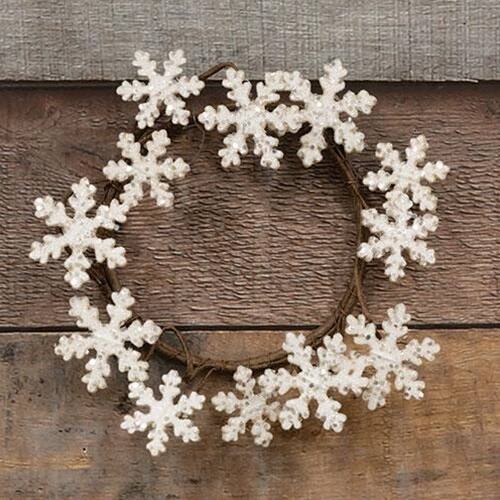 Angle. BreeBe - Glittered Wood Snowflake Ring - Multi.