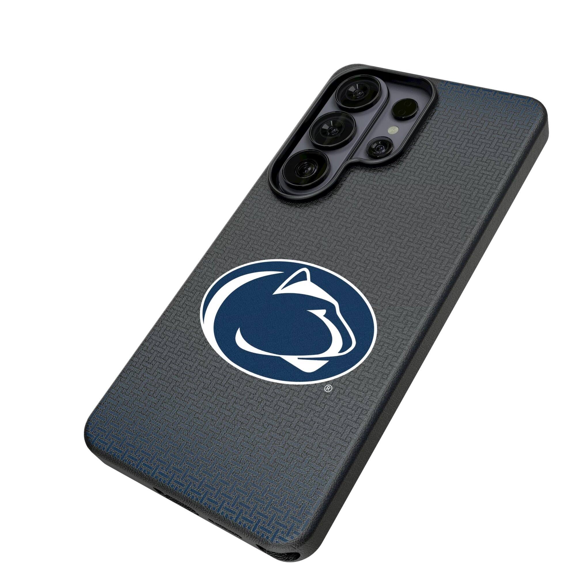 Alt View 1. Keyscaper - Penn State Nittany Lions Linen Galaxy Magnetic Bump Case - S24 - Black.