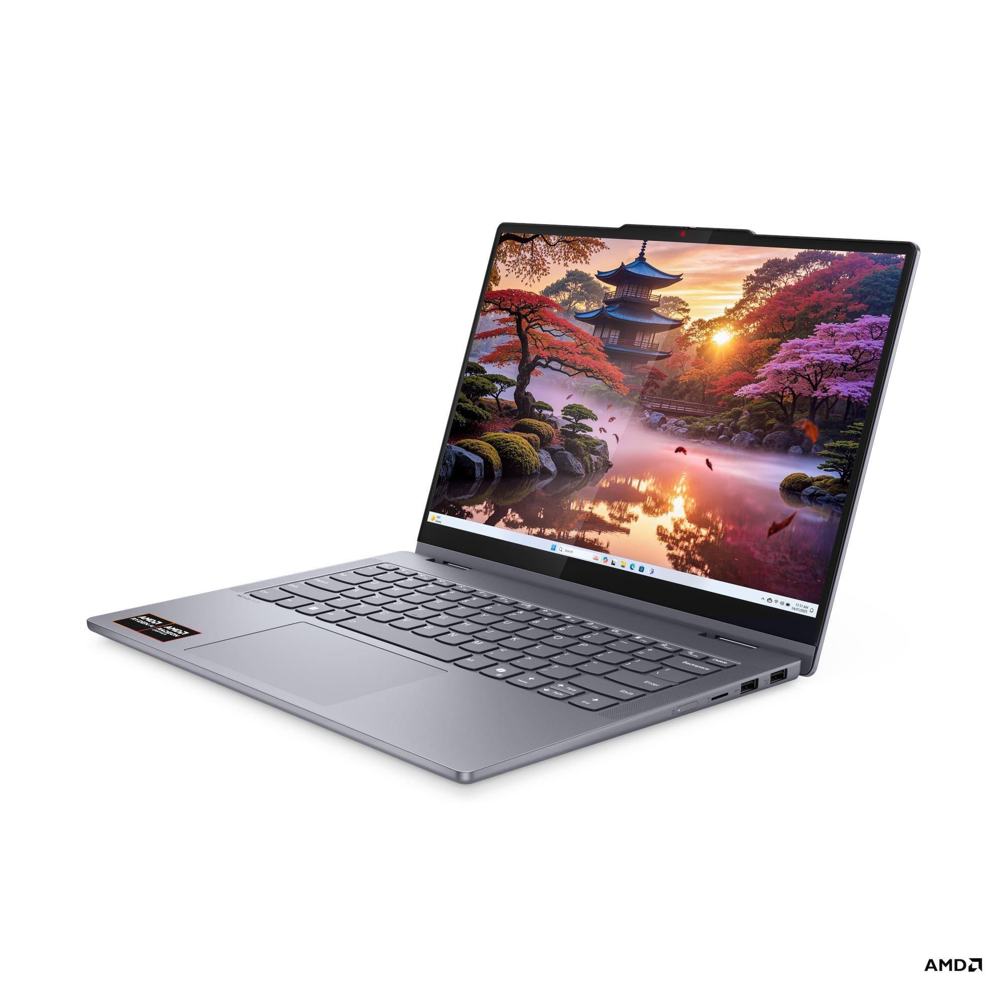 Alt View 3. Lenovo - IdeaPad 5 2-in-1 14" Touchscreen Laptop - Copilot+ PC - AMD Ryzen AI 7 350 2025 - Digital Pen - 16GB Memory - 512GB SSD - Luna Grey.