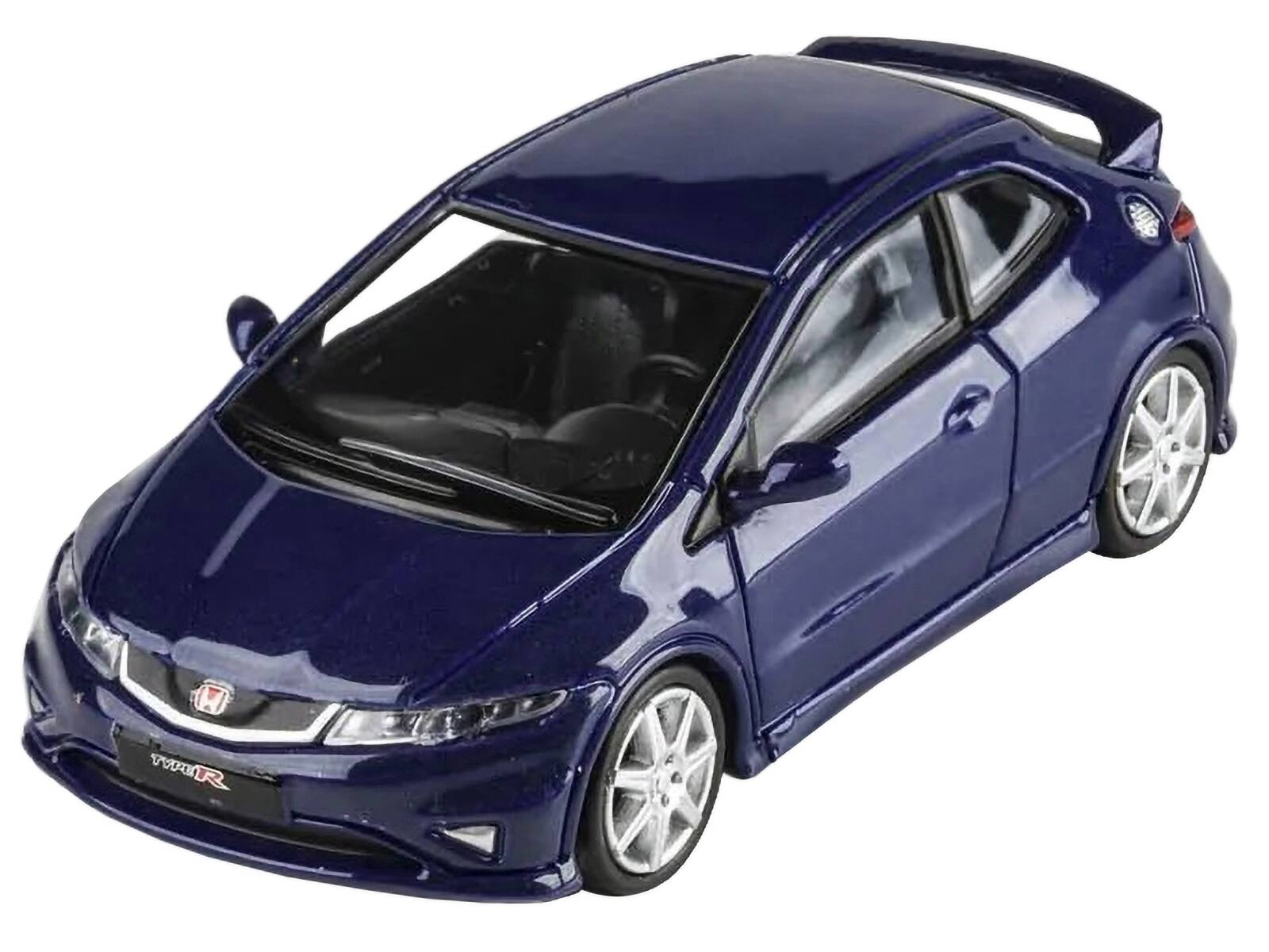 Left. Paragon - 2007 Honda Civic Type R FN2 Sapphire Blue Metallic 1/64 Diecast Model Car by Paragon Models - Blue.