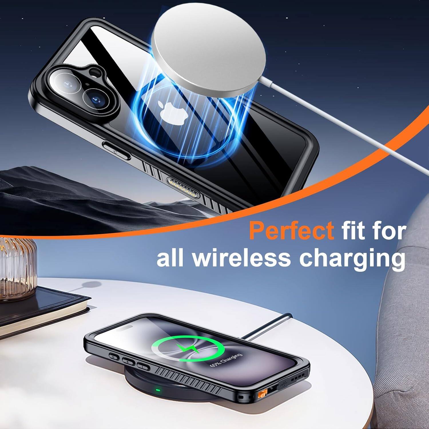 Perfect fit for all wireless charging - 09% Charging