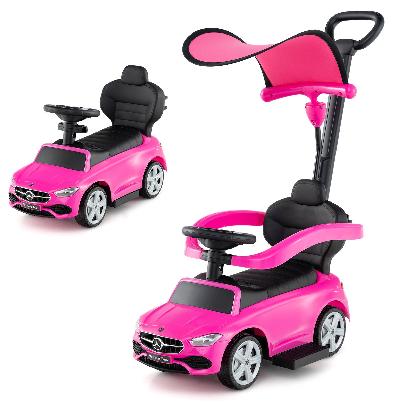 Costway - Kids Ride on Push Car Mercedes-Benz Licensed 3-in-1 Sliding Car - Pink price history on PriceWatchPro