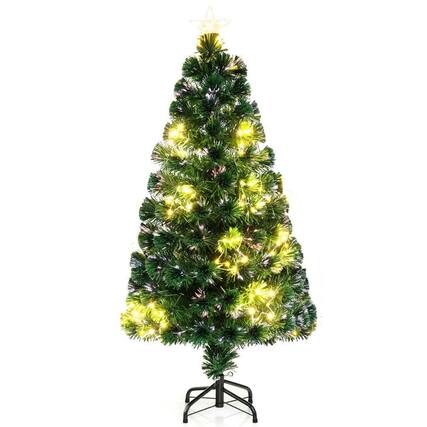 Front. Resenkos - Resenkos 4-Ft Pre-Lit Artificial Christmas Tree - Decorative Star Topper, Green - Green.