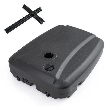 Front. Costway - Costway 220 LBS Cantilever Umbrella Base, Water & Sand Filled Umbrella Weighted Stand - Black.