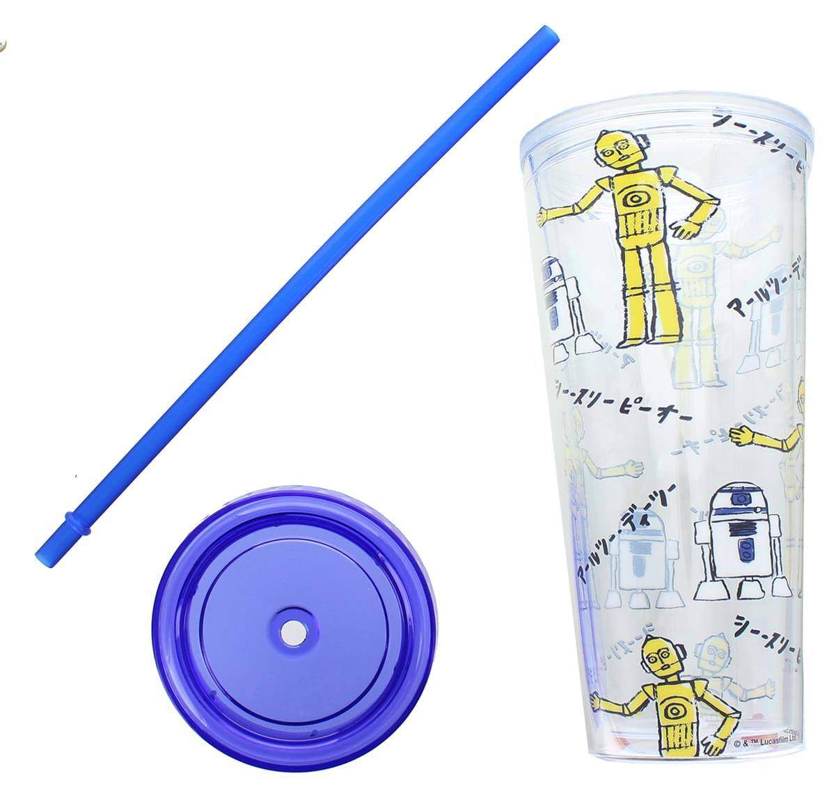 Alt View 1. Star Wars - Star Wars Kanji Droids R2D2/C3PO Plastic Tumbler - Blue.