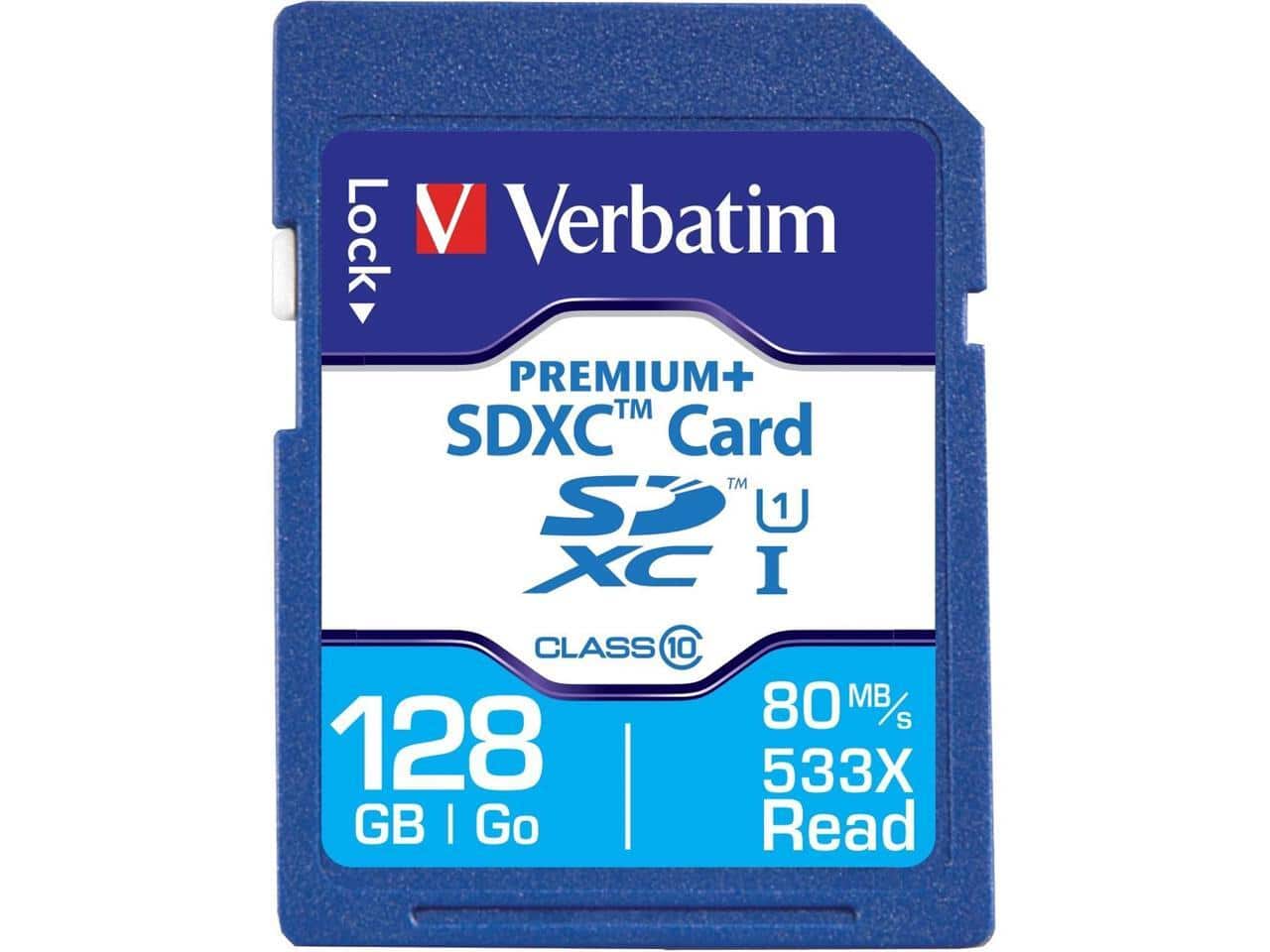 Verbatim - 98729 Premiumplus - Flash Memory Card - 128 Gb - Uhs Class 1 / Class10 - 533X - Sdxc Uhs-I